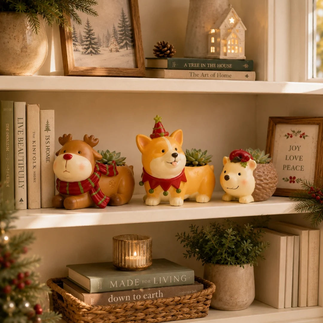 🪴Portavasi natalizi a forma di animali--un tocco festoso e giocoso per il davanzale 🎁