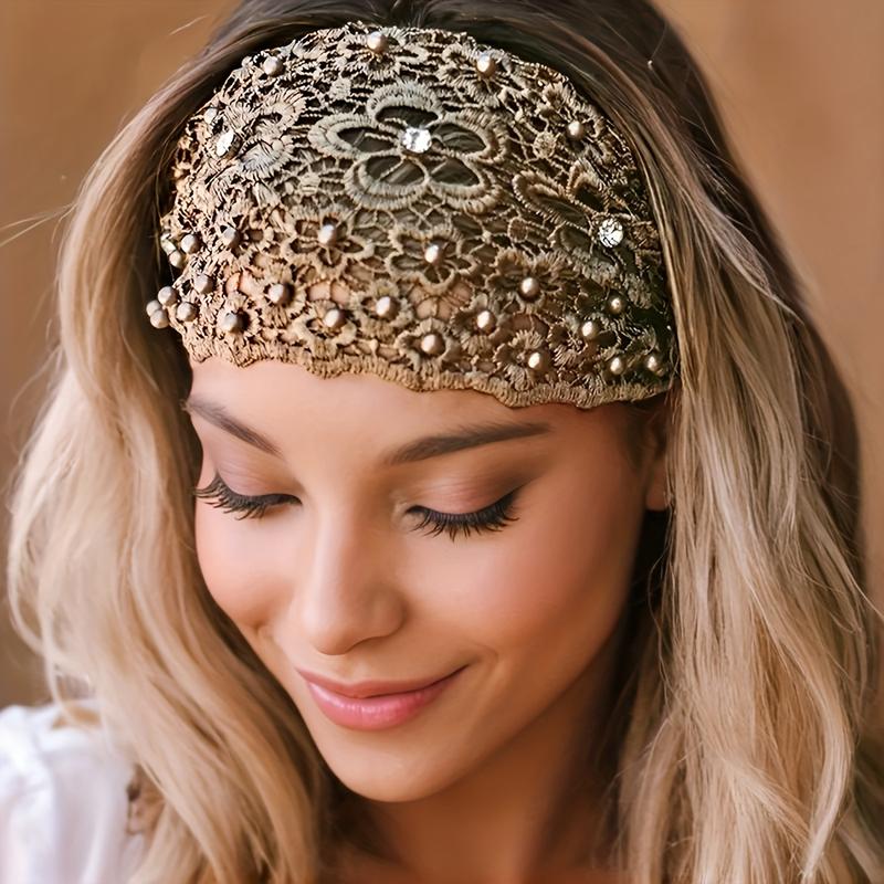 🔥2026 Vendita calda--✨Fascia larga con perline a forma di fiore 3D da donna｜❤️Coprire i capelli grigi & ✨Riordina i peli superflui