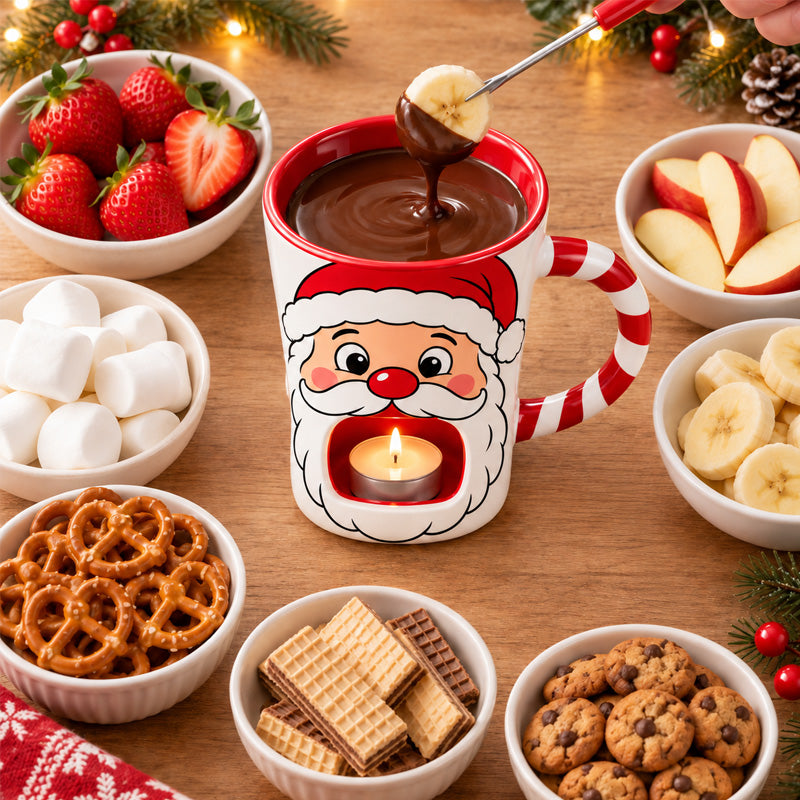 🎄🍫 Tazza per fonduta di cioccolato natalizia--sciogli, intingi e condividi la dolcezza del Natale