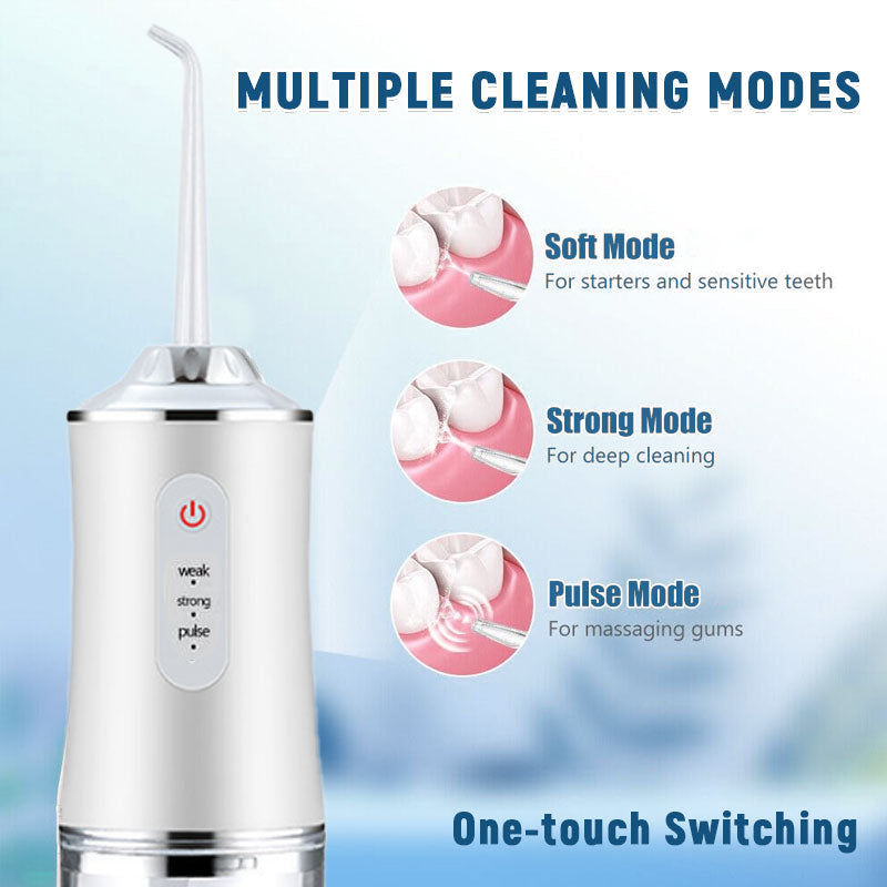 💦 Powerful water spray anytime, anywhere—a portable water flosser that easily fits in your backpack! 🎒🚗