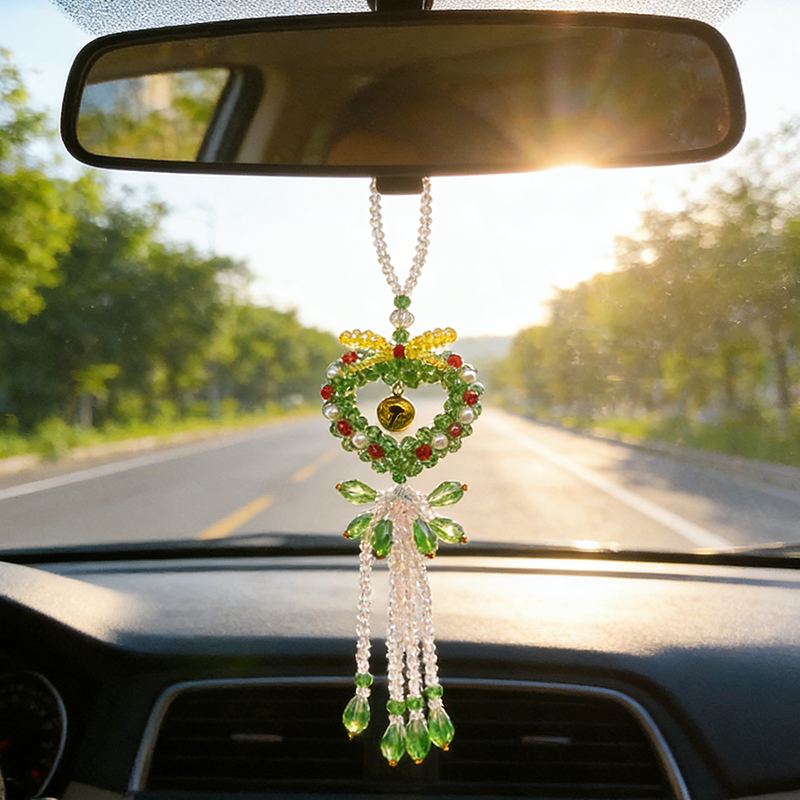 💖Buona fortuna per la tua auto | 🌈Ciondolo per auto con perline di cristallo 🪷