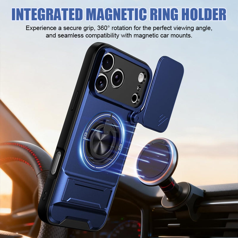 📱 Custodia 4in1 Smartphone--⚡Custodia antiuro con anello magnetico per iPhone 17 Pro Max, serie 16, 15, 14