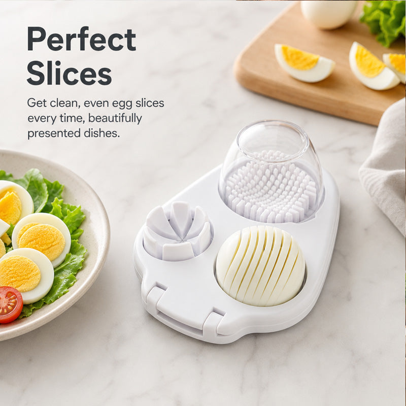 🥚 Affetta e taglia uova multifunzione 3 in 1 - Perfetto per insalate e guarnizioni 🔪