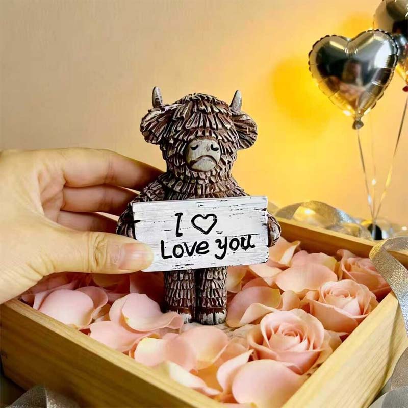 ❤️L'amore può essere espresso ad alta voce | ✨Scultura in resina "Ti amo" di Highland Bul