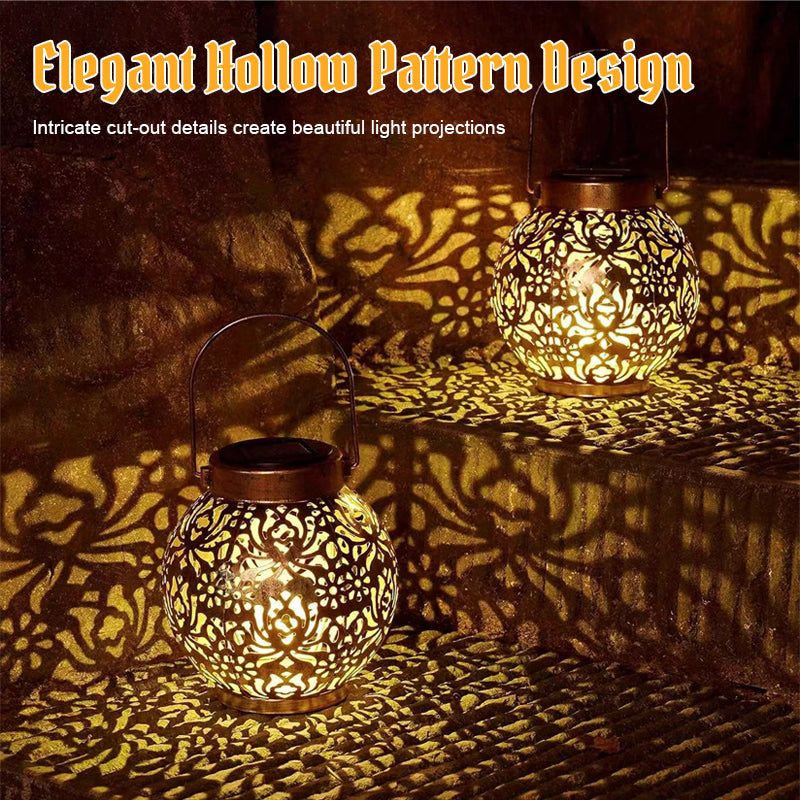 ✨ Trasforma il tuo giardino in un magico paese delle meraviglie! 🌙 Luci solari a motivi cavi 🏮