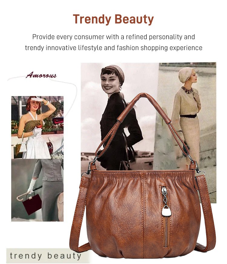 ⏳Offerta a tempo limitato⏰ Borsa a secchiello in pelle plissettata – Materiale morbido, tracolla regolabile e stile casual chic