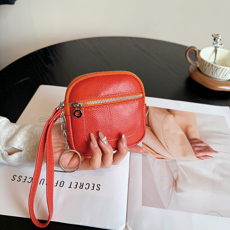 🌟Eleganza in tasca--Mini portafoglio quadrato in pelle con porta carte e portamonete