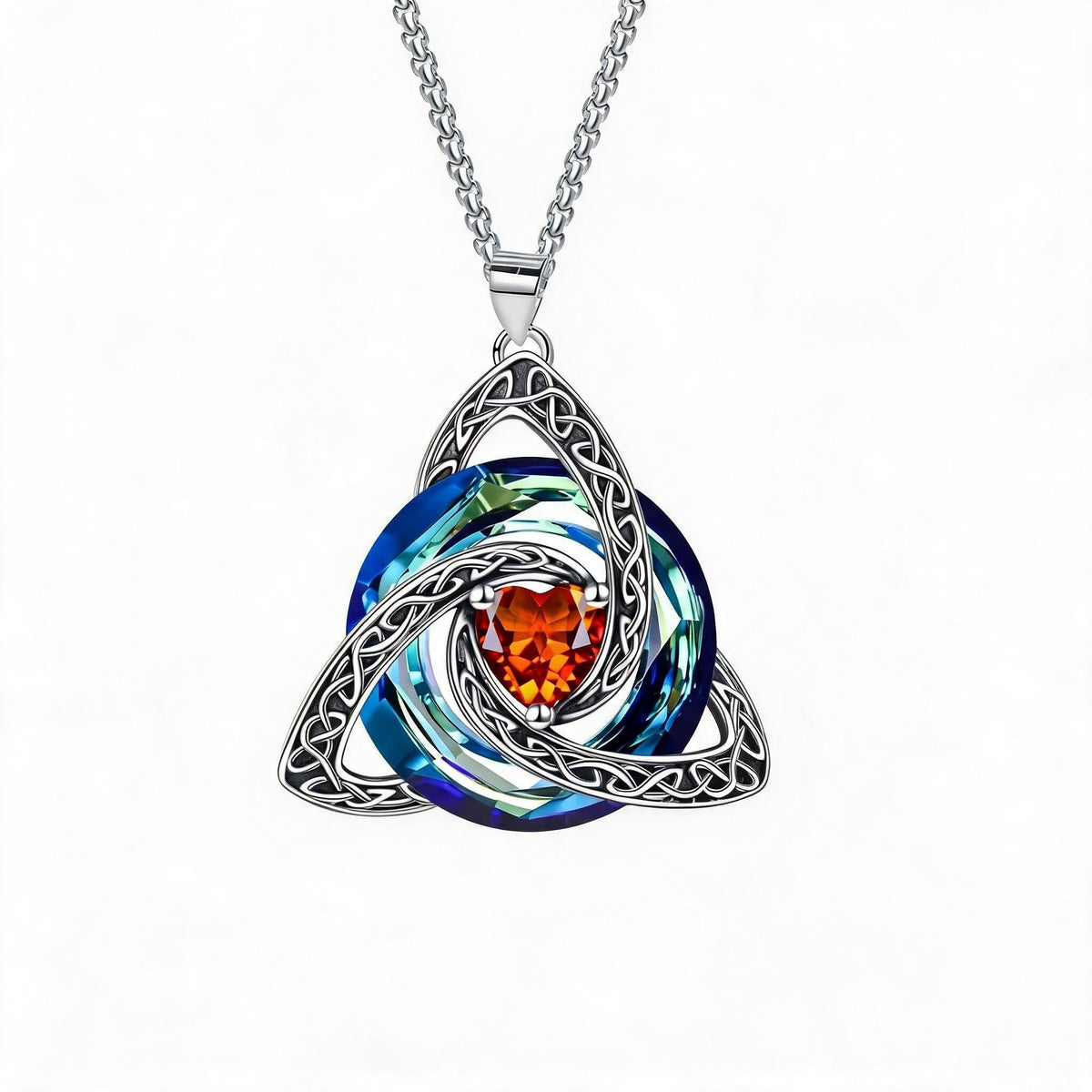 ✨🍀 Collana celtica Trinity Knot con pietra di nascita--un simbolo di fede, amore e unità da indossare ogni giorno