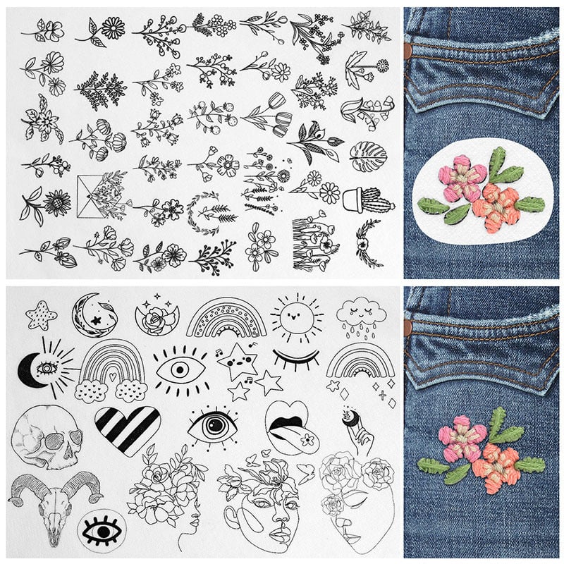🌸Schemi di ricamo con linee e bordi floreali (acquista 1 e ricevi 1 gratis) – Ricamo a punto croce per principianti🌸