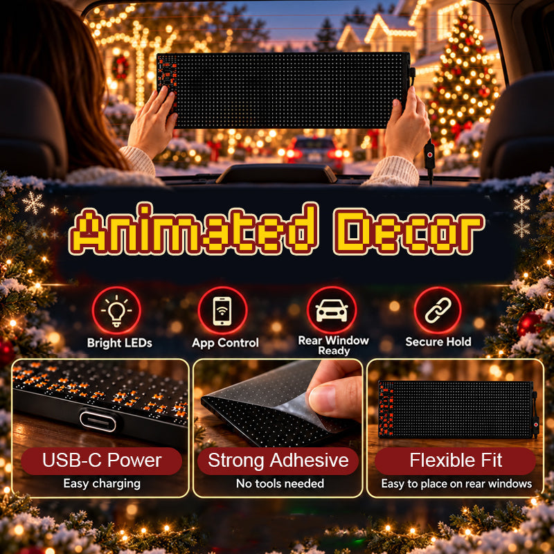 🎅 Display LED animato per auto – Porta lo spirito natalizio anche in viaggio