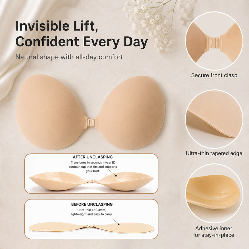 💖 Copricapezzoli Push-Up Invisibile in Silicone 3D — Sostegno Naturale e Massimo Comfort! ✨