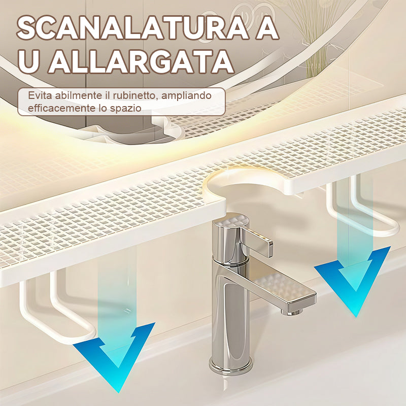 🚿Ordine ed eleganza sul tuo lavandino✨Contenitore multifunzionale in metallo per il bagno