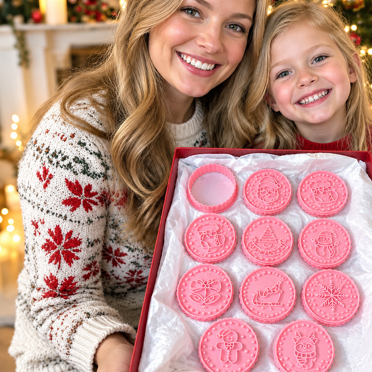 🎄🍪 Set di stampi 3D per biscotti di Natale--crea biscotti festivi con dettagli in rilievo