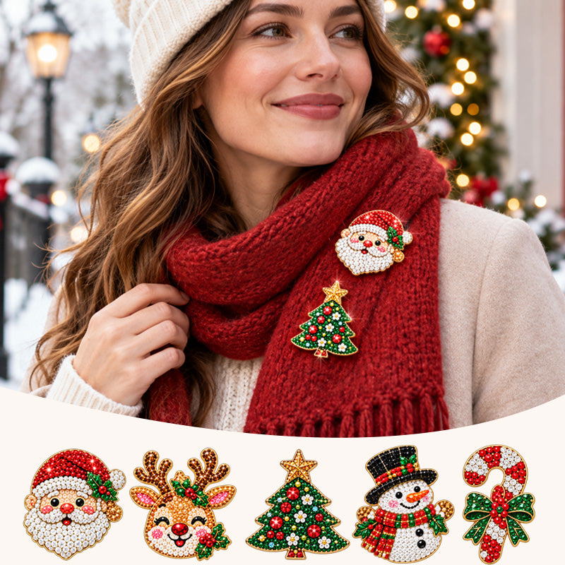 💫🎄 Kit fai da te per spilla natalizia in diamond painting--crea la tua spilla scintillante