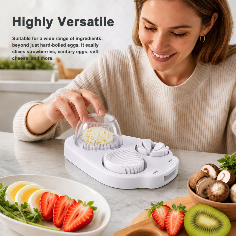 🥚 Affetta e taglia uova multifunzione 3 in 1 - Perfetto per insalate e guarnizioni 🔪