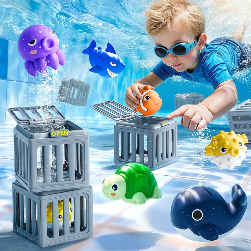 🏊Trasforma il tempo in piscina in un'avventura subacquea! 🐠Giocattoli per tuffi in piscina per bambini