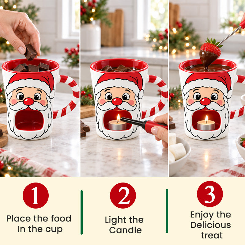🎄🍫 Tazza per fonduta di cioccolato natalizia--sciogli, intingi e condividi la dolcezza del Natale