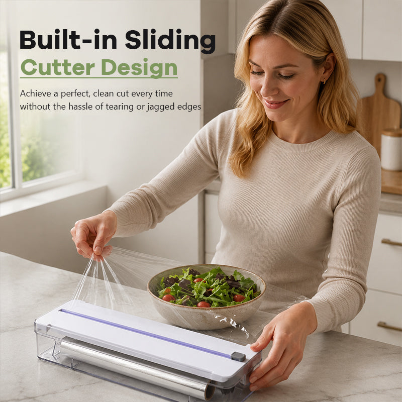 ✂️Dispenser Pellicola e Alluminio con Taglierina – Per una Cucina Sempre Ordinata! 🍳✨