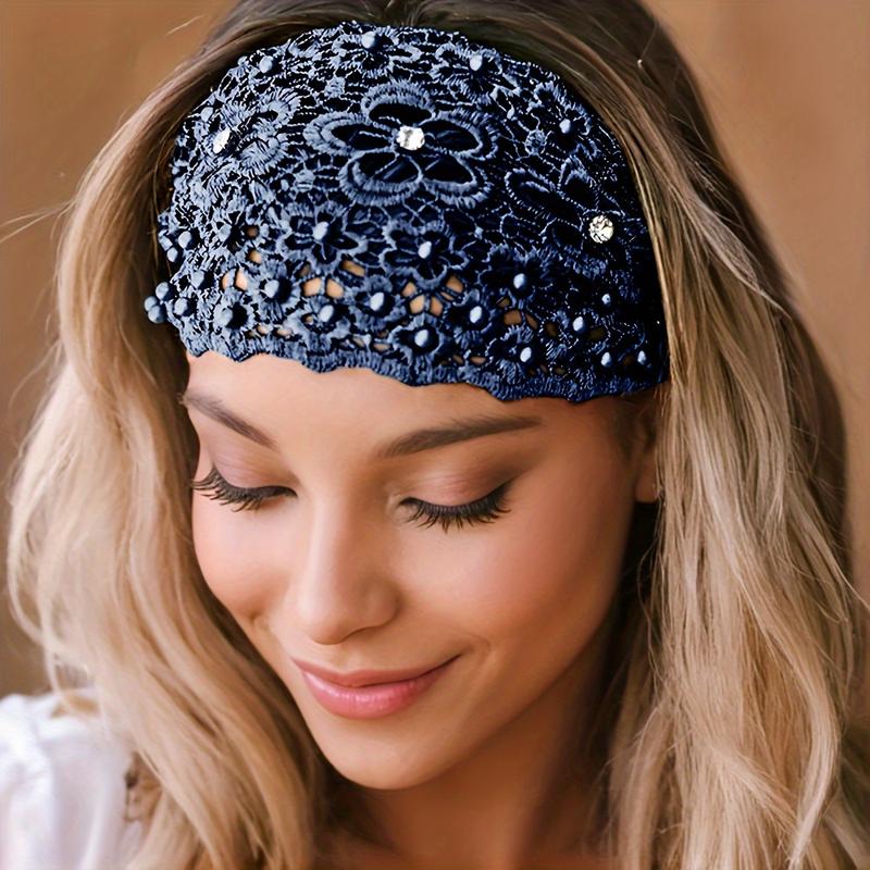 🔥2026 Vendita calda--✨Fascia larga con perline a forma di fiore 3D da donna｜❤️Coprire i capelli grigi & ✨Riordina i peli superflui
