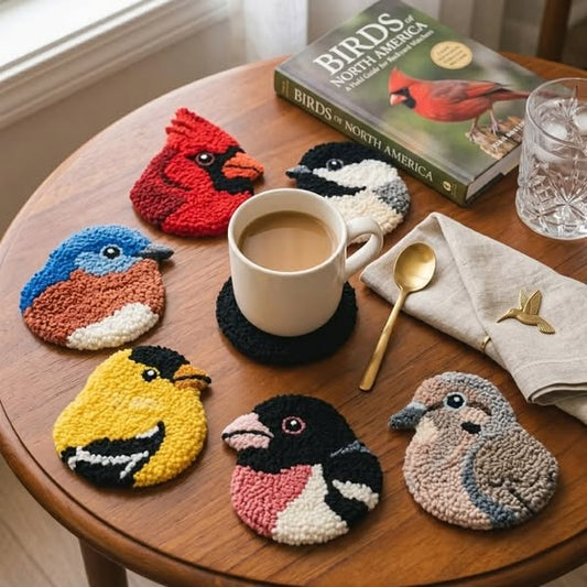 🧵Adatto ai principianti🐦Kit con ago per punch sottobicchieri per uccelli fai-da-t