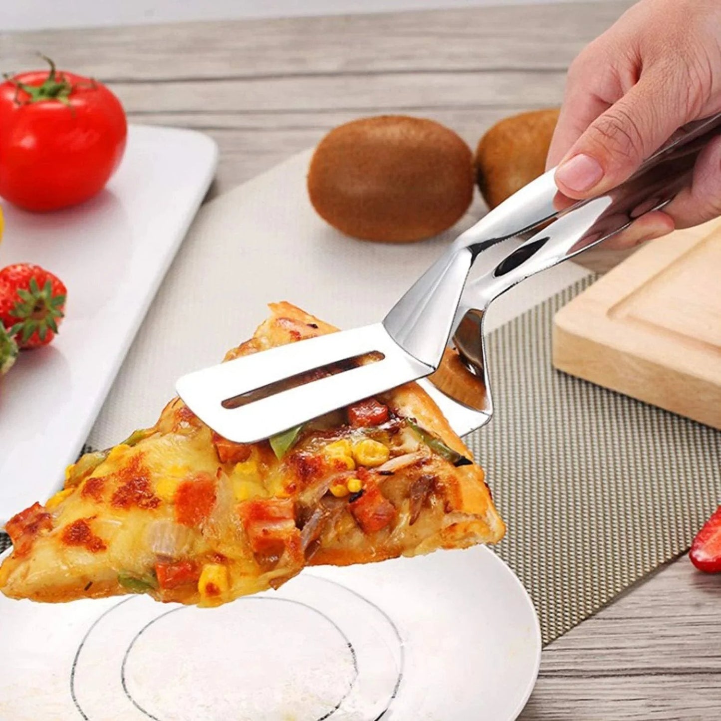 🍳🥩 Pinza-Spatola 2-in-1 in Acciaio Inox: Rivoluziona il Tuo Modo di Cucinare!