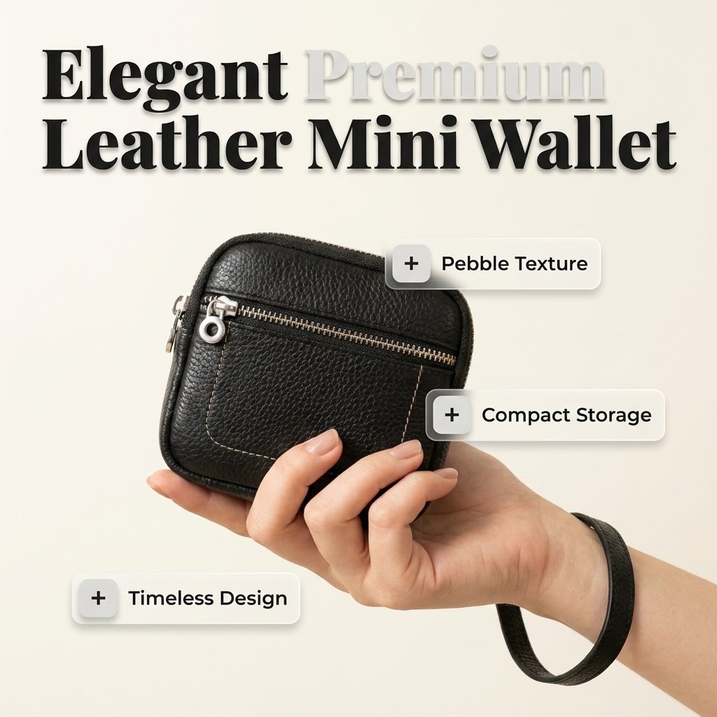 🌟Eleganza in tasca--Mini portafoglio quadrato in pelle con porta carte e portamonete