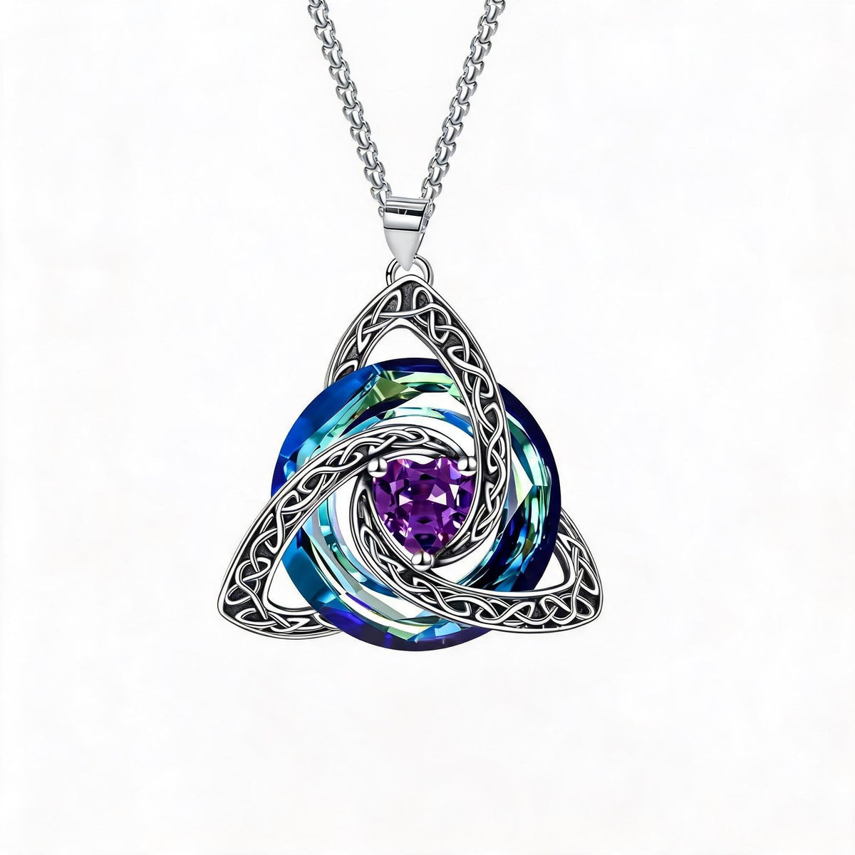 ✨🍀 Collana celtica Trinity Knot con pietra di nascita--un simbolo di fede, amore e unità da indossare ogni giorno