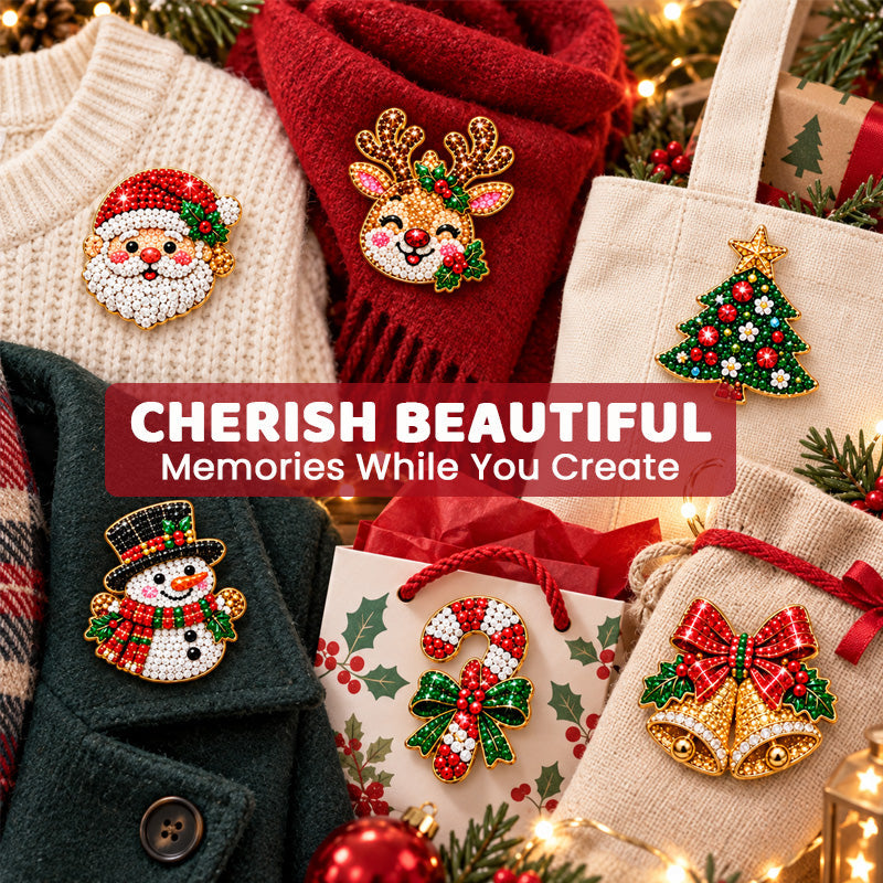💫🎄 Kit fai da te per spilla natalizia in diamond painting--crea la tua spilla scintillante