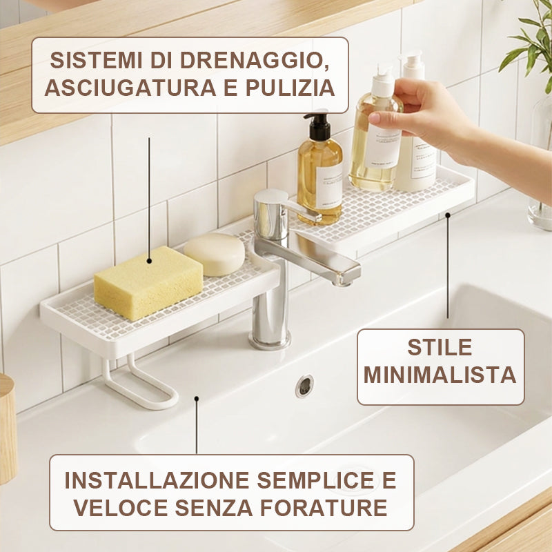 🚿Ordine ed eleganza sul tuo lavandino✨Contenitore multifunzionale in metallo per il bagno