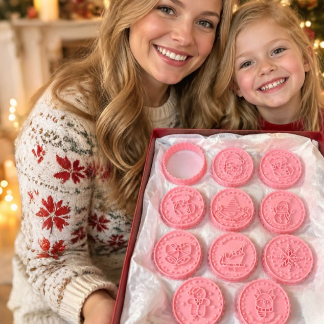 🎄🍪 Set di stampi 3D per biscotti di Natale--crea biscotti festivi con dettagli in rilievo