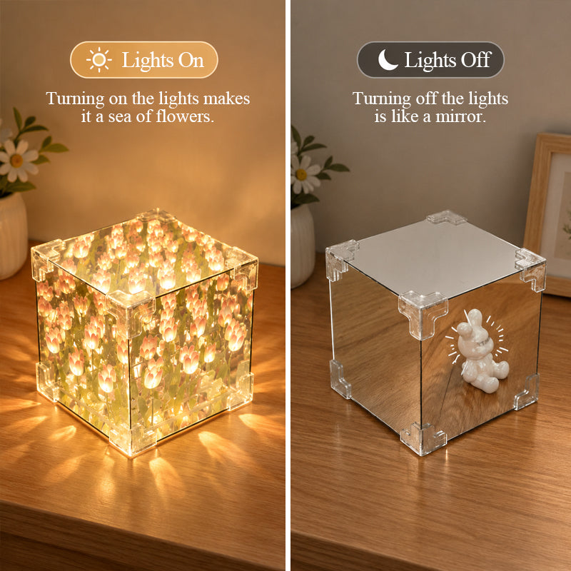 🌷✨ Lampada notturna cubo giardino di tulipani fai da te--un piccolo giardino luminoso per ogni angolo