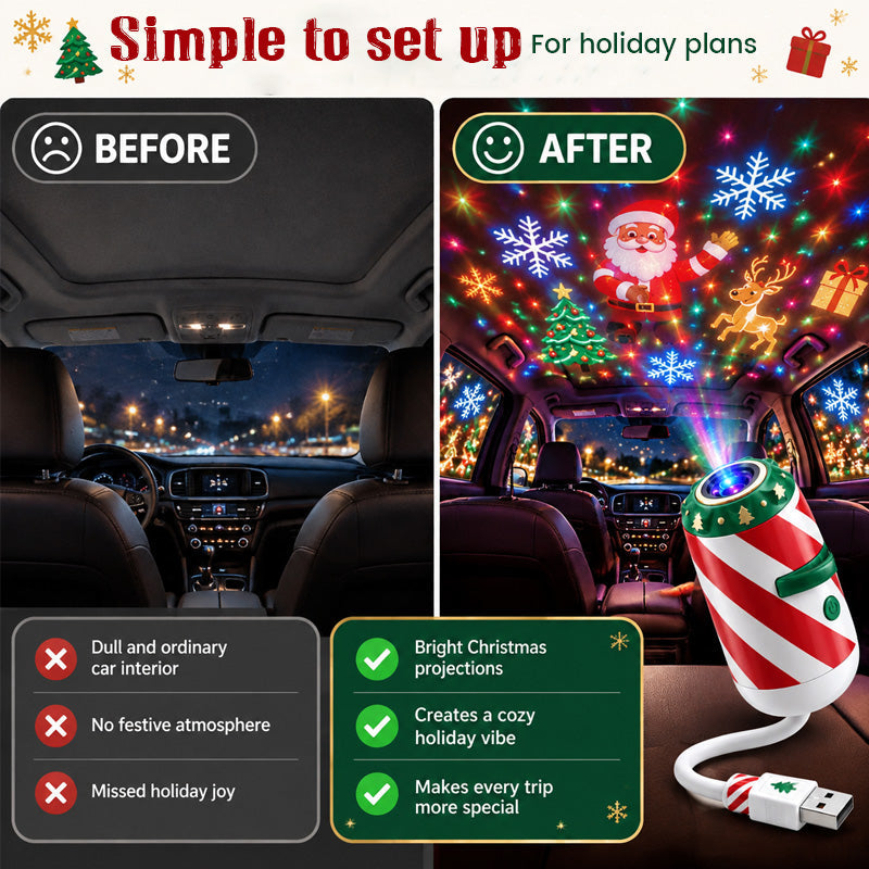 🎄✨ Proiettore natalizio per auto--trasforma ogni viaggio in un magico Natale
