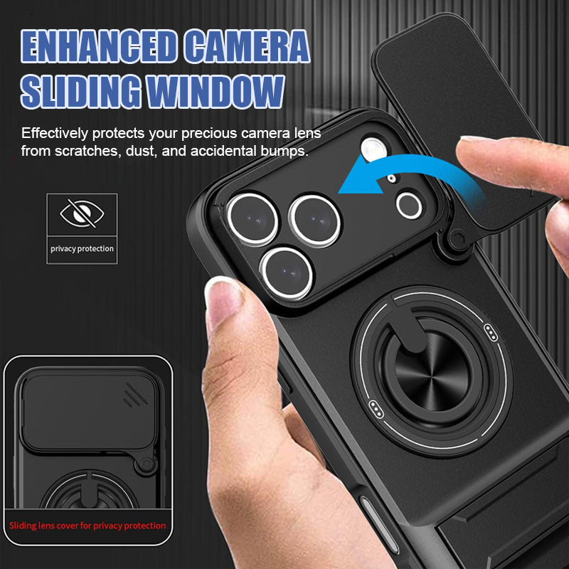 📱 Custodia 4in1 Smartphone--⚡Custodia antiuro con anello magnetico per iPhone 17 Pro Max, serie 16, 15, 14