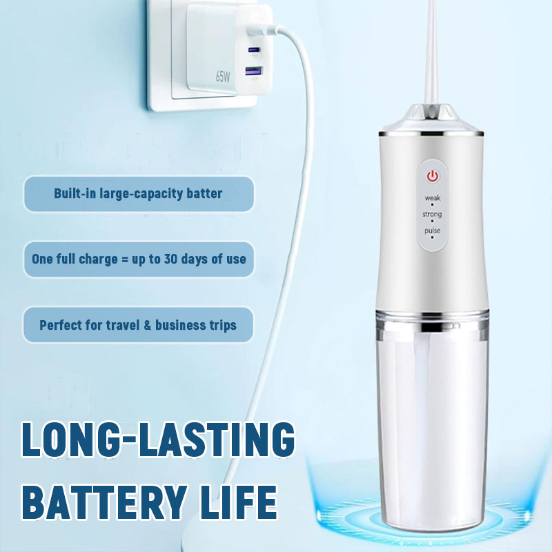 💦 Powerful water spray anytime, anywhere—a portable water flosser that easily fits in your backpack! 🎒🚗