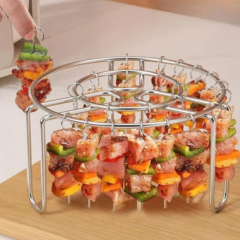 🍢 Griglia verticale per spiedini per friggitrice ad aria: spiedini succosi senza bisogno di maneggiarli! 🔥