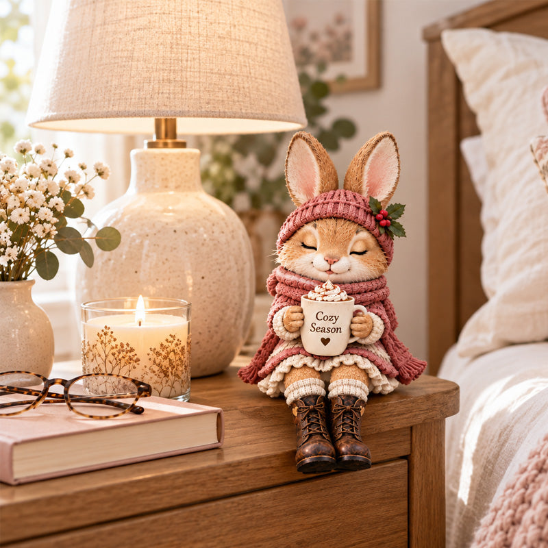 🦊🦉🐰 Statuine Compagni Animali Natalizi--dolci personaggi invernali con tazza calda