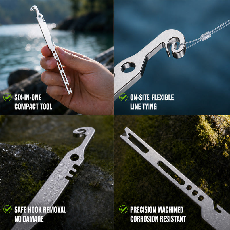 🎣Attrezzo multifunzione 6 in 1 per annodare e rimuovere ami da pesca