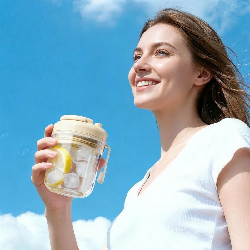 ❄️🥤Bicchiere di ghiaccio portatile con erogatore a pressione