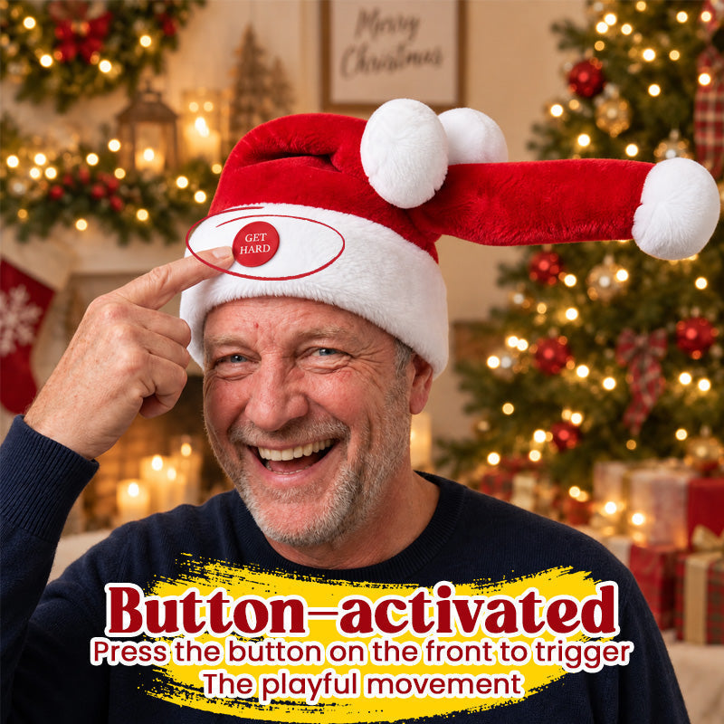 🎅😂 Cappello di Babbo Natale mobile divertente--premi e guardalo muoversi