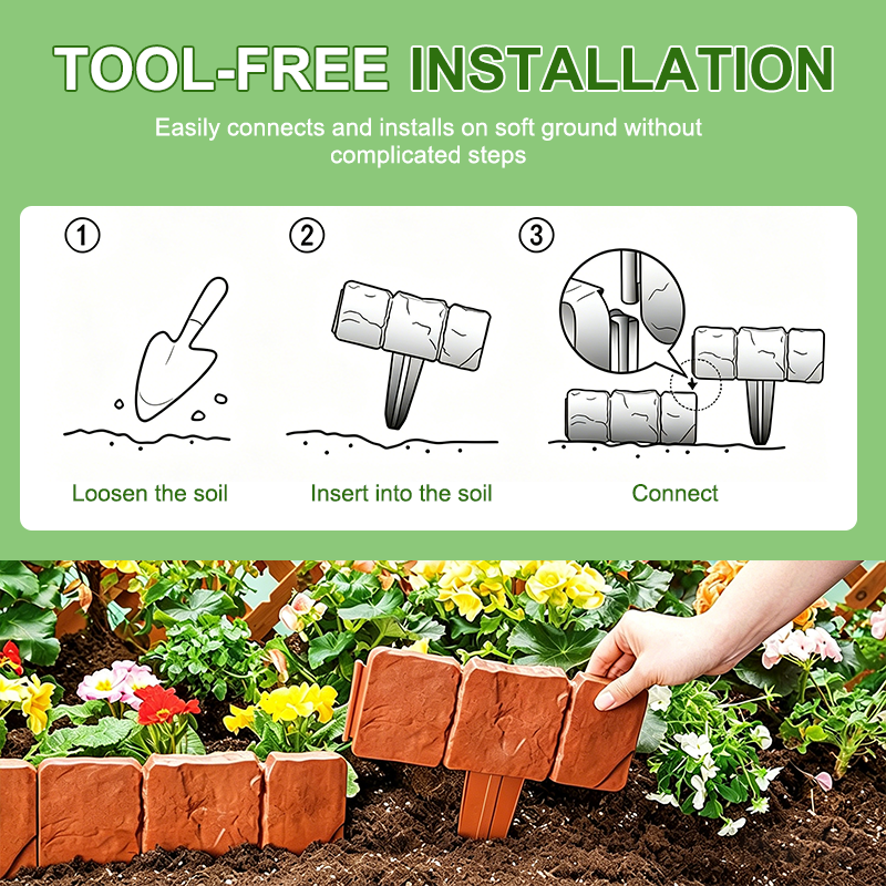 🥳 Promozione 2026 🥳💞 Vendite superiori a 50.000 unità! 🌿✨ Sconto del 70%! Recinzione da giardino effetto pietra 🏡♻️