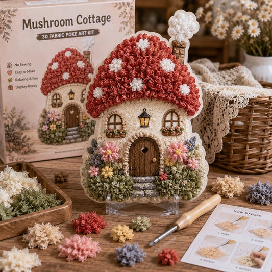 🏡 Kit per arte tessile 3D senza cuciture Villaggio delle fate ✨