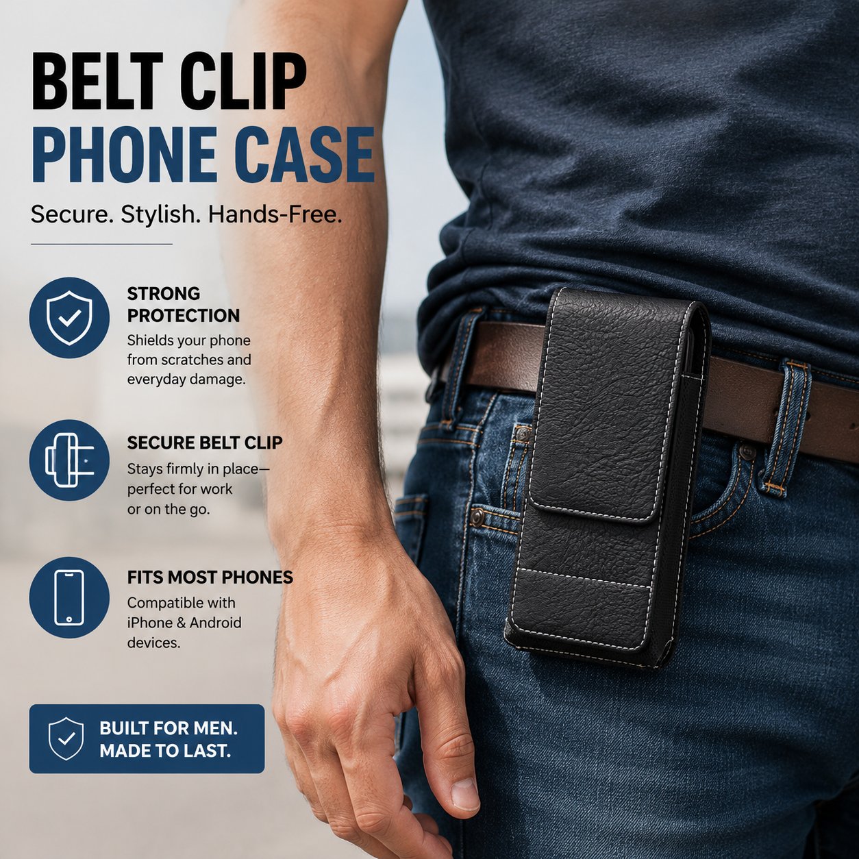 📱Custodia da cintura per cellulare ✨ Custodia in pelle multi-tasche con porta carte