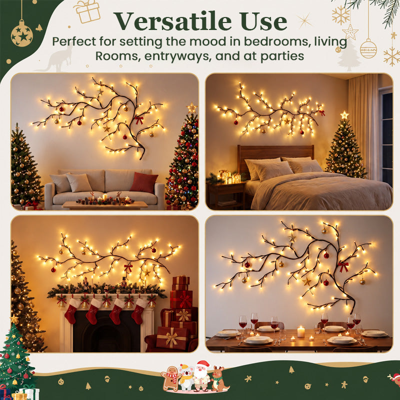 🎄✨ Ramo luminoso LED bianco caldo--trasforma una parete vuota in un angolo natalizio accogliente