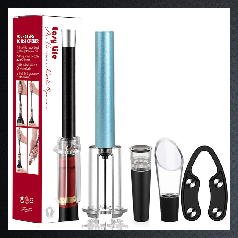 🔥 Set cavatappi con pompa ad aria e apribottiglie per vino