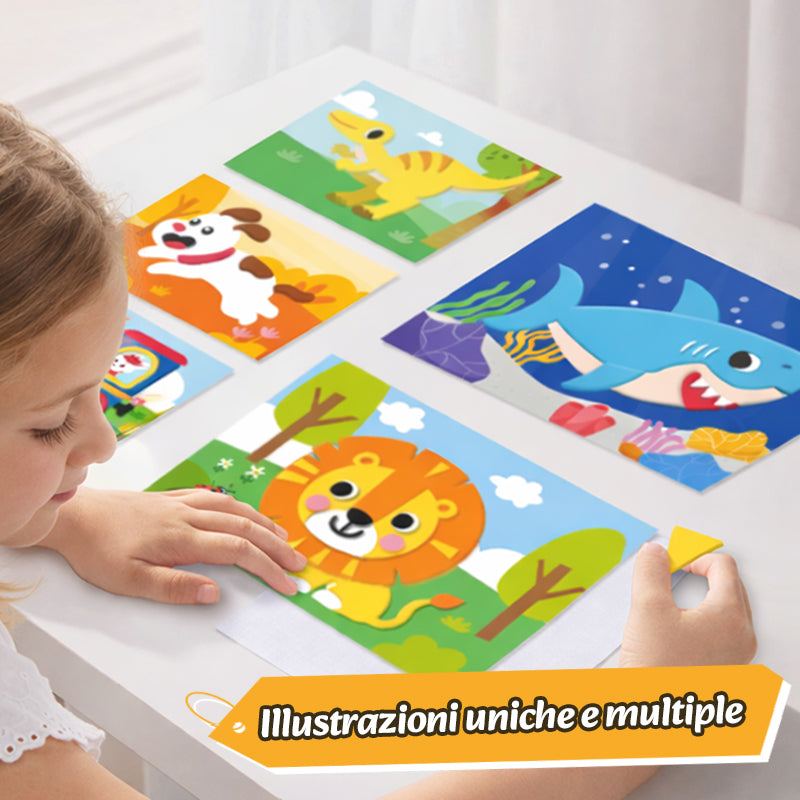 🐾 Kit di adesivi 3D in EVA per bambini
