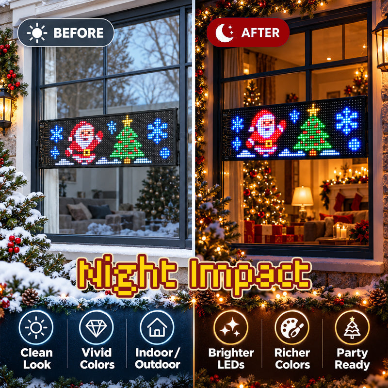 🎅 Display LED animato per auto – Porta lo spirito natalizio anche in viaggio