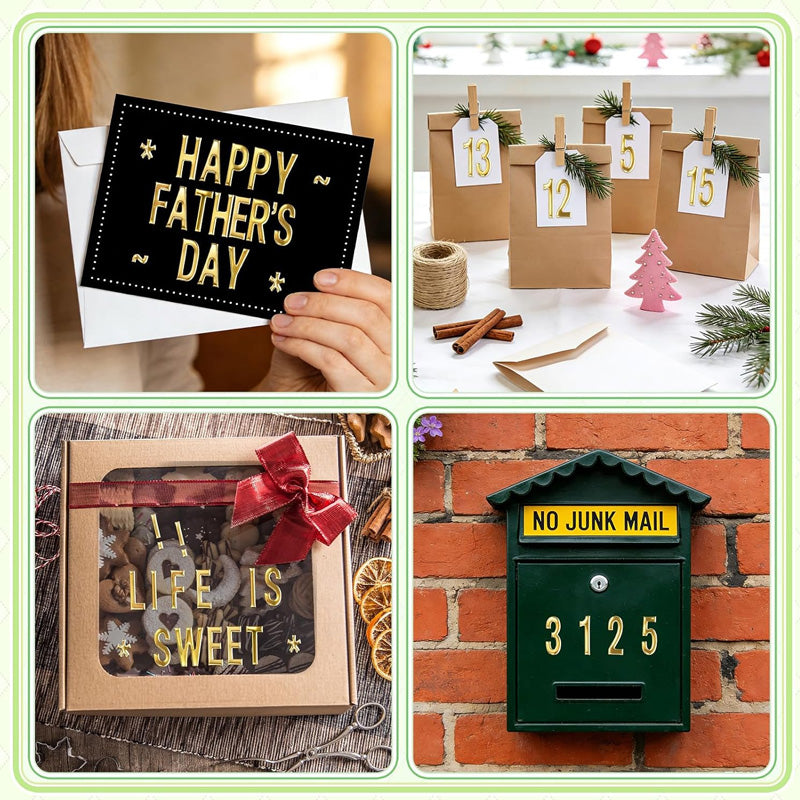 ✨ Adesivi per nastri con lettere metallizzate – Dì addio alle etichette di carta e rendi le tue confezioni regalo più eleganti