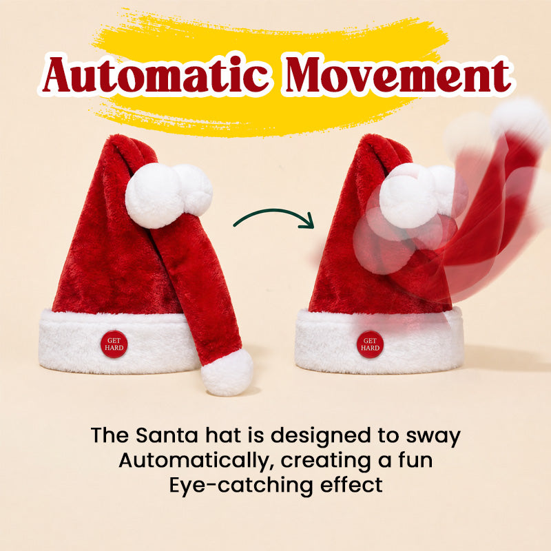 🎅😂 Cappello di Babbo Natale mobile divertente--premi e guardalo muoversi