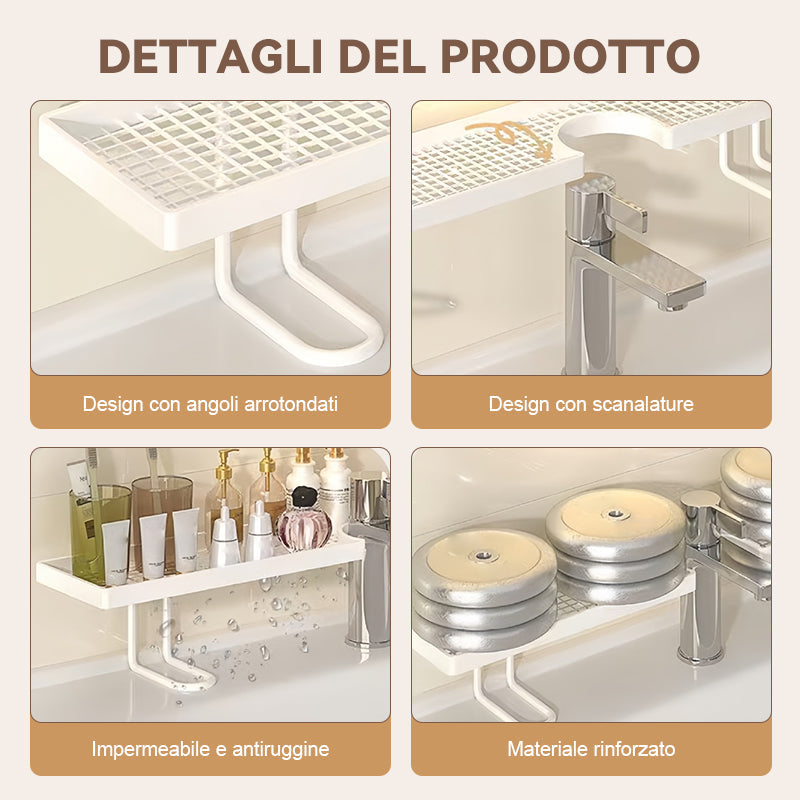🚿Ordine ed eleganza sul tuo lavandino✨Contenitore multifunzionale in metallo per il bagno