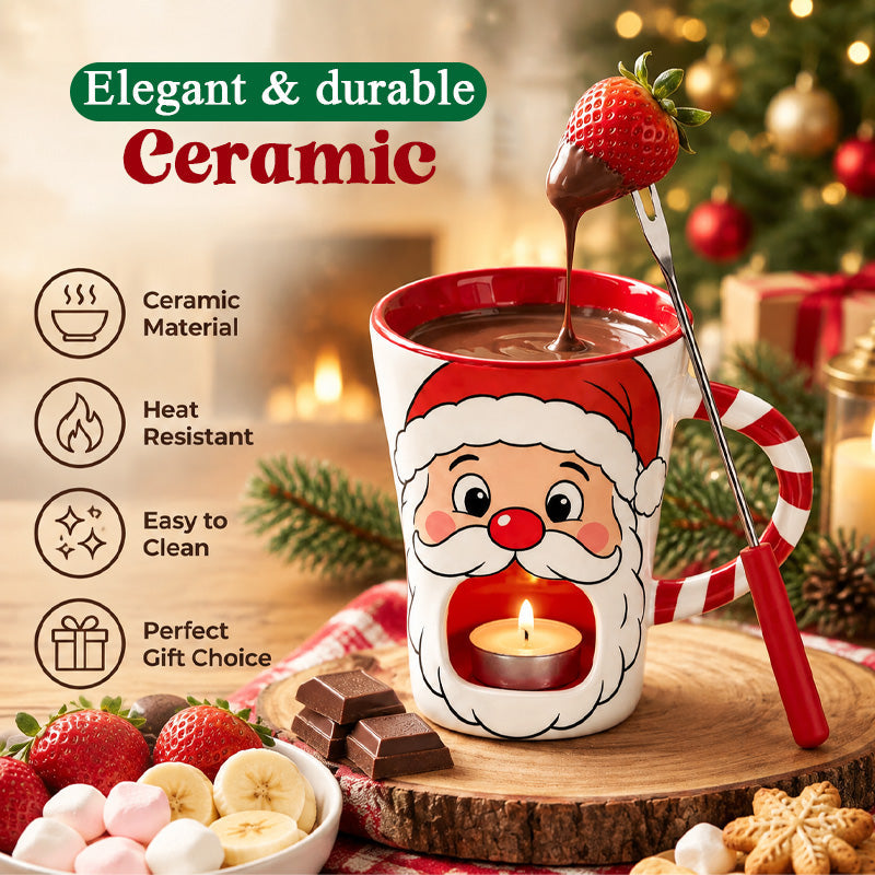 🎄🍫 Tazza per fonduta di cioccolato natalizia--sciogli, intingi e condividi la dolcezza del Natale